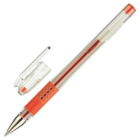 Ручка гелевая с грипом PILOT "G-1 Grip", КРАСНАЯ, корпус прозрачный, Ручка гелевая с грипом PILOT "G-1 Grip", КРАСНАЯ, корпус прозрачный,