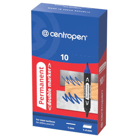 Маркер перманентный двусторонний CENTROPEN 1666, ЧЕРНЫЙ, круглый/скошенный, Маркер перманентный двусторонний CENTROPEN 1666, ЧЕРНЫЙ, круглый/скошенный,