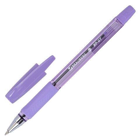Ручка шариковая BRAUBERG BP-GT PASTEL, СИНЯЯ, корпус ассорти, пишущий узел 0,7