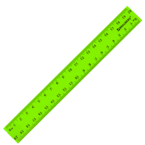 Линейки пластиковые 20 см, неоновые, BRAUBERG, НАБОР 4 штуки, пенал, 210904