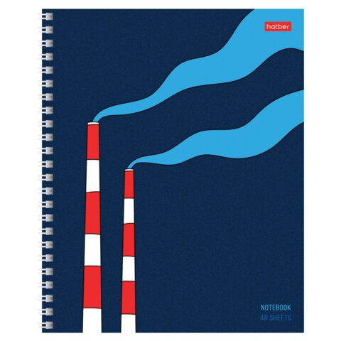 Тетрадь А5 48 л., HATBER гребень, клетка, выборочный лак, "За окном" Тетрадь А5 48 л., HATBER гребень, клетка, выборочный лак, "За окном"