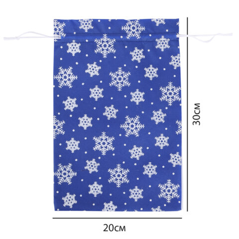 Подарочный мешок, НАБОР 3 шт., новогодний, 30х20 см, "Snowflakes",
