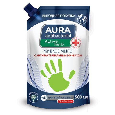 Мыло жидкое антибактериальное для всей семьи 500 мл, AURA АНТИБАКТЕРИАЛЬНАЯ Мыло жидкое антибактериальное для всей семьи 500 мл, AURA АНТИБАКТЕРИАЛЬНАЯ