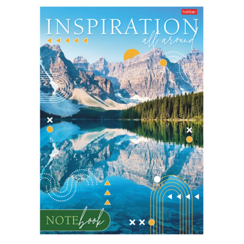 Тетрадь А4 80 л., HATBER, скоба, линия, глянцевая ламинация, тиснение, Тетрадь А4 80 л., HATBER, скоба, линия, глянцевая ламинация, тиснение,