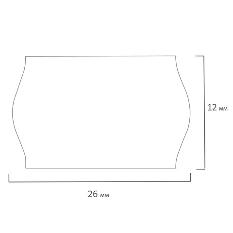 Этикет-лента 26х12 мм, волна, белая, комплект 5 рулонов по 800 шт., BRAUBERG,