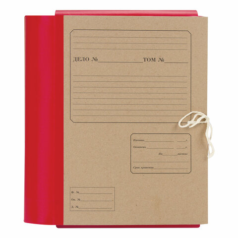 Папка для бумаг архивная А4 (225х310 мм), 120 мм, 4 завязки, крафт, корешок - Папка для бумаг архивная А4 (225х310 мм), 120 мм, 4 завязки, крафт, корешок -