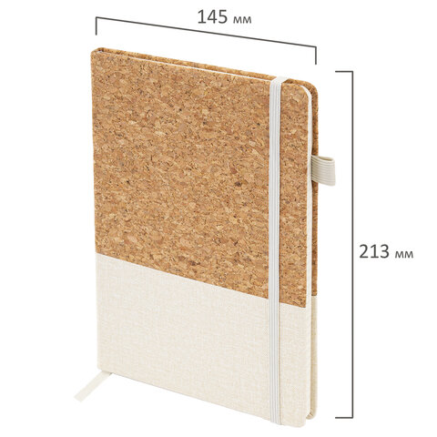 Блокнот в наборе с ручкой А5, 145х213 мм, BRAUBERG "Cork", под кожу,