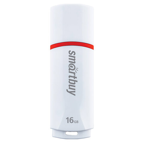 Флеш-диск 16 GB, SMARTBUY Crown, USB 2.0, белый, SB16GBCRW-W Флеш-диск 16 GB, SMARTBUY Crown, USB 2.0, белый, SB16GBCRW-W