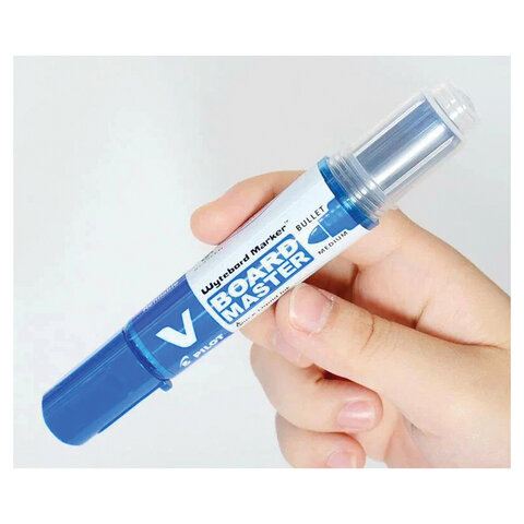 Маркер для доски PILOT "V-BOARD MASTER", СИНИЙ, круглый наконечник, 4 Маркер для доски PILOT "V-BOARD MASTER", СИНИЙ, круглый наконечник, 4