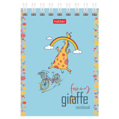 Блокнот МАЛЫЙ ФОРМАТ А7, 60 л., гребень, картон, клетка, HATBER, "Веселый Блокнот МАЛЫЙ ФОРМАТ А7, 60 л., гребень, картон, клетка, HATBER, "Веселый