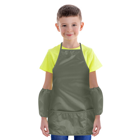 Фартук с нарукавниками для уроков труда ПИФАГОР, 3 кармана, стандартный размер,