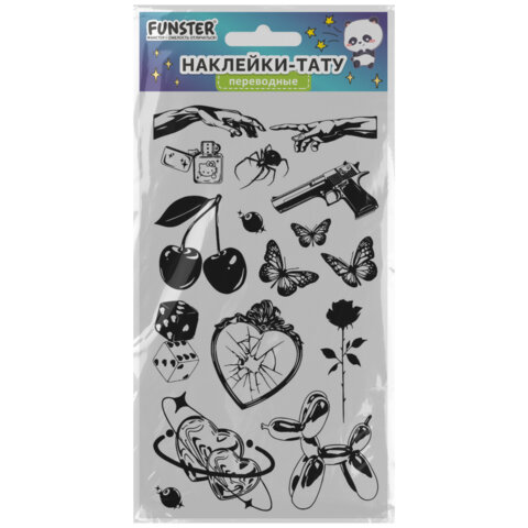 Наклейки-тату переводные "Разные", 20,5х10 см, ассорти 12 видов, Наклейки-тату переводные "Разные", 20,5х10 см, ассорти 12 видов,