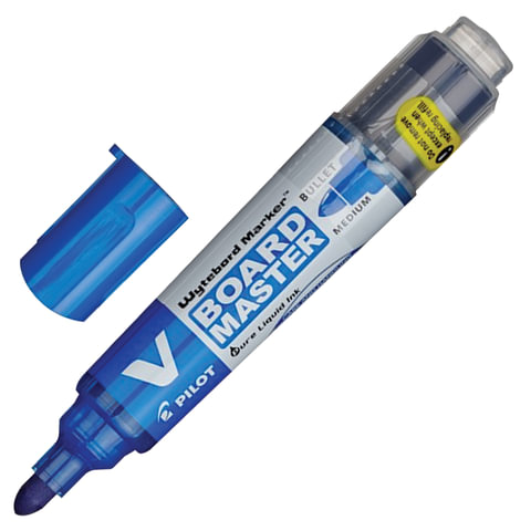 Маркер для доски PILOT "V-BOARD MASTER", СИНИЙ, круглый наконечник, 4 Маркер для доски PILOT "V-BOARD MASTER", СИНИЙ, круглый наконечник, 4