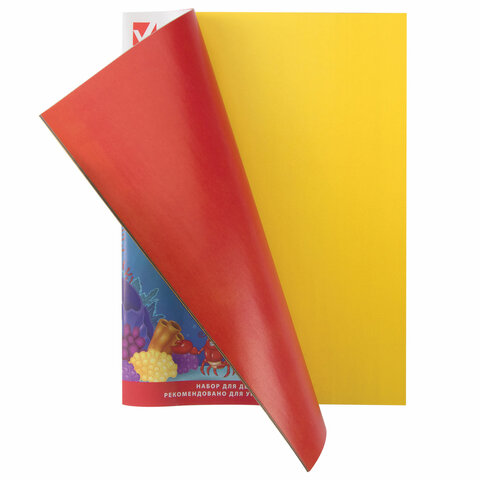 Цветная бумага А4 2-сторонняя мелованная, 16 листов 8 цветов, на скобе,