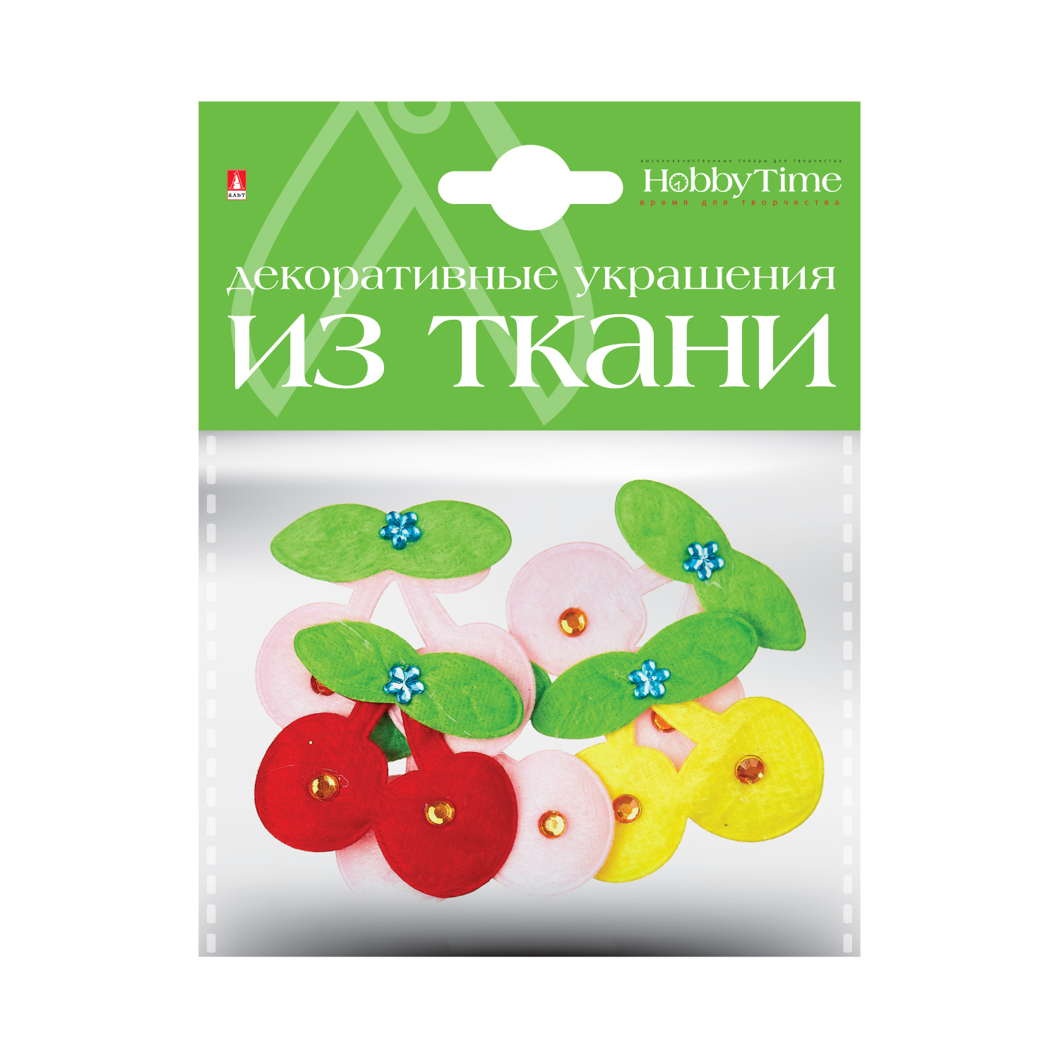 ДЕКОР ИЗ ТКАНИ, НАБОР №14 "ФРУКТЫ.ЯГОДЫ" (6 ВИДОВ)