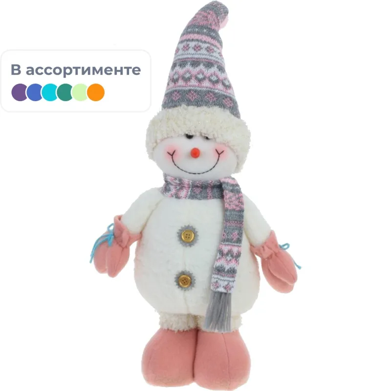 Игрушка набивная Снеговик, L22 W10 H56/47 см, 2 вида, 779452 Игрушка набивная Снеговик, L22 W10 H56/47 см, 2 вида, 779452