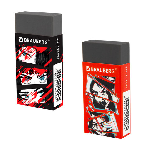 Ластик BRAUBERG "ANIME", 50х24х10 мм, прямоугольный, картоннный