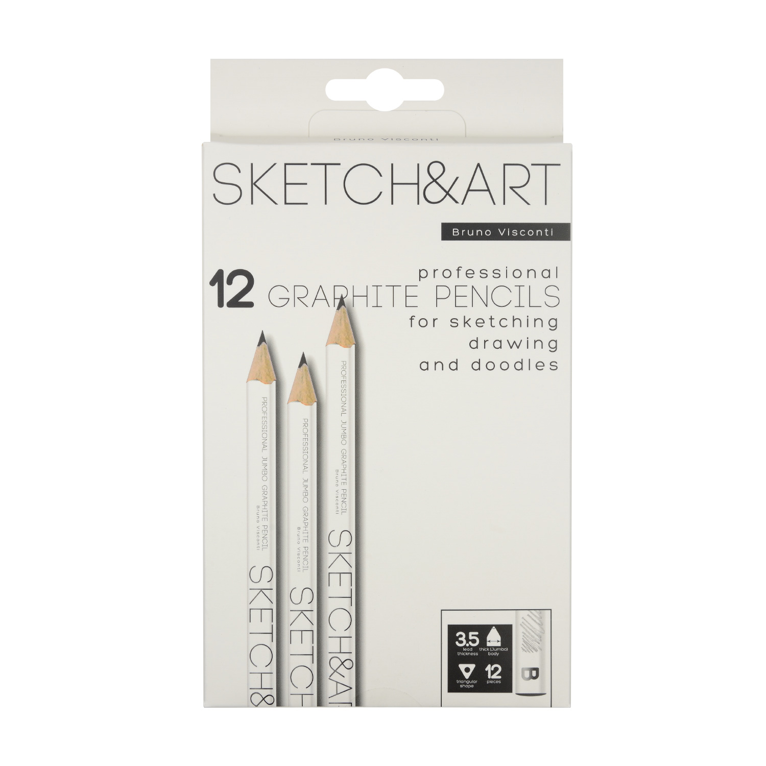 КАРАНДАШ ЧЕРНОГРАФИТОВЫЙ "Sketch&Art. Jumbo" В, 3,5 MM