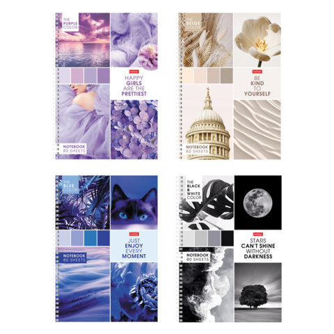 Тетрадь А4 80 л., HATBER, гребень, клетка, обложка картон, "Калейдоскоп Тетрадь А4 80 л., HATBER, гребень, клетка, обложка картон, "Калейдоскоп