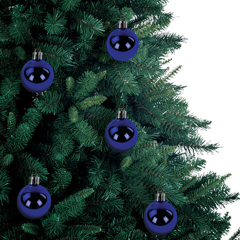 Шары ёлочные 30 шт., 4 см, "Solid Color", пластик, СИНИЕ, глянец, Шары ёлочные 30 шт., 4 см, "Solid Color", пластик, СИНИЕ, глянец,