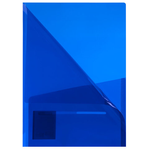 Папка-уголок 2 кармана, непрозрачная, А4, BRAUBERG "SPECIAL", синяя,