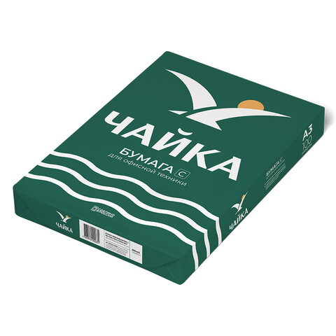 Бумага офисная БОЛЬШОГО ФОРМАТА (297х420), А3, 80 г/м2, 500 л., марка С, ЧАЙКА,