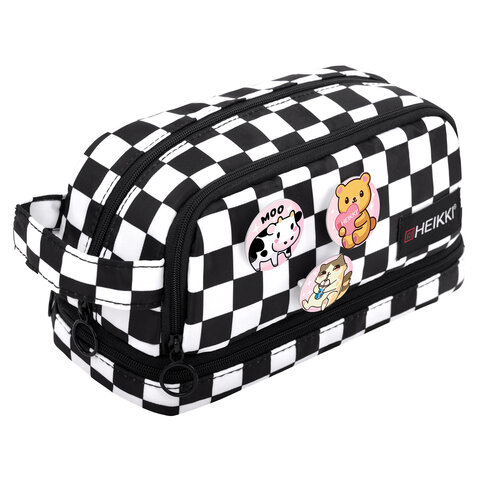 Пенал-органайзер HEIKKI (ХЕЙКИ) с ручкой, значки, 2 отделения, откидная планка, Пенал-органайзер HEIKKI (ХЕЙКИ) с ручкой, значки, 2 отделения, откидная планка,