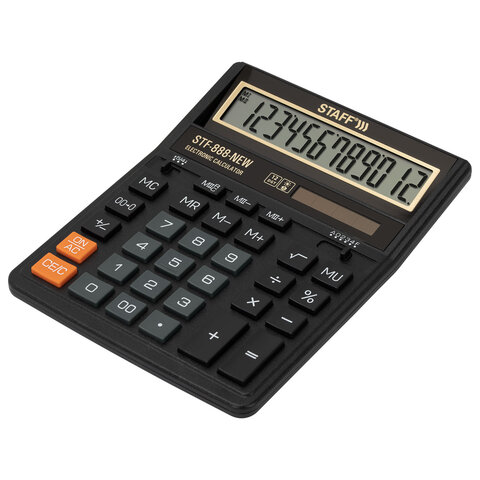 Калькулятор настольный STAFF STF-888-New (202x158 мм), 12 разрядов, двойное