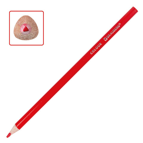 Карандаши цветные BRAUBERG PREMIUM, 12 цветов, трехгранные, грифель мягкий 3,3