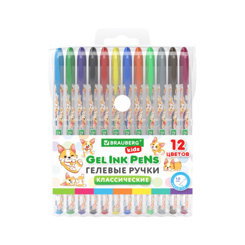 Ручки гелевые КЛАССИЧЕСКИЕ BRAUBERG KIDS "CUTE ANIMALS", НАБОР 12 Ручки гелевые КЛАССИЧЕСКИЕ BRAUBERG KIDS "CUTE ANIMALS", НАБОР 12