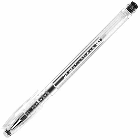 Ручки гелевые BRAUBERG "EXTRA", ЧЕРНЫЕ, НАБОР 4 штуки, узел 0,5 мм,