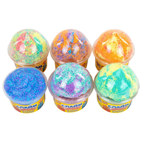 Слайм (лизун) + шариковый пластилин, 115 г, ассорти 6 видов, JOLLY JOT (ДЖОЛЛИ