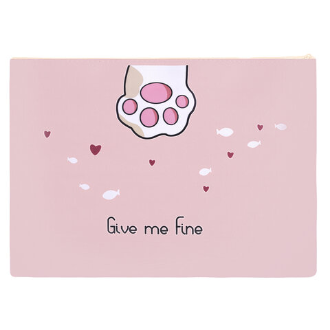 Папка для тетрадей ПИФАГОР А4, 1 отделение, ПВХ, на молнии, ассорти,