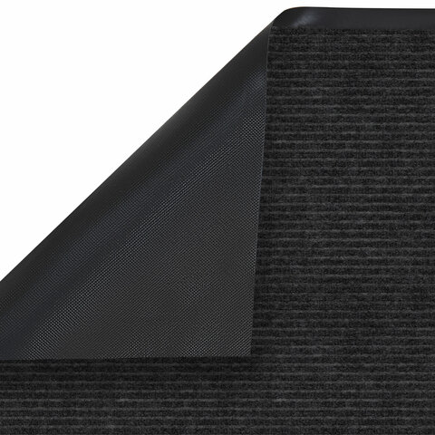 Коврик придверный 90х150 см, ЧЕРНЫЙ, влаго-грязезащитный, 450 г/м2, ребристый,