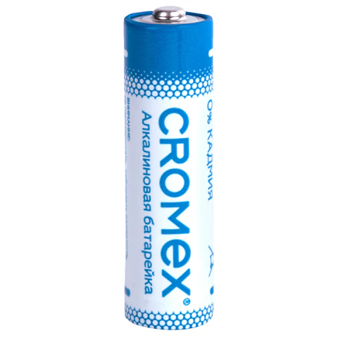 Батарейки алкалиновые "пальчиковые" КОМПЛЕКТ 2 шт., CROMEX (КРОМЕКС)