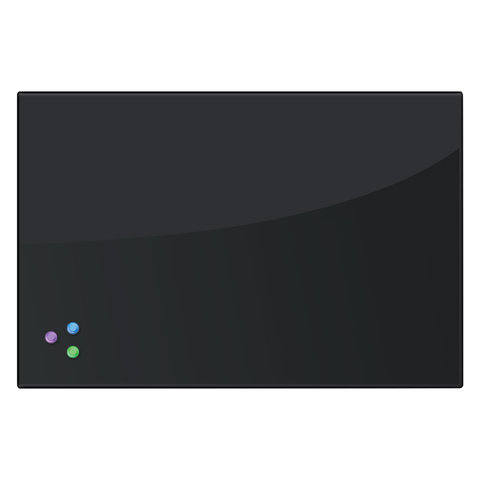 Доска магнитно-маркерная стеклянная 60х90 см, 3 магнита, ЧЕРНАЯ, BRAUBERG,