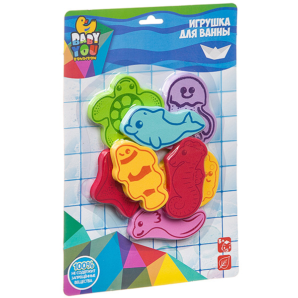 Игровой набор для купания, EVA фигуры "МОРСКИЕ ОБИТАТЕЛИ", BONDIBON, 8 Игровой набор для купания, EVA фигуры "МОРСКИЕ ОБИТАТЕЛИ", BONDIBON, 8