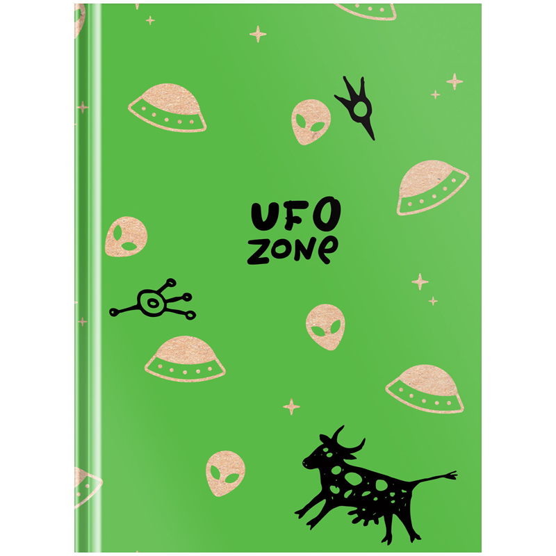 Бизнес-блокнот А6, 80л., BG "UFO zone", матовая ламинация