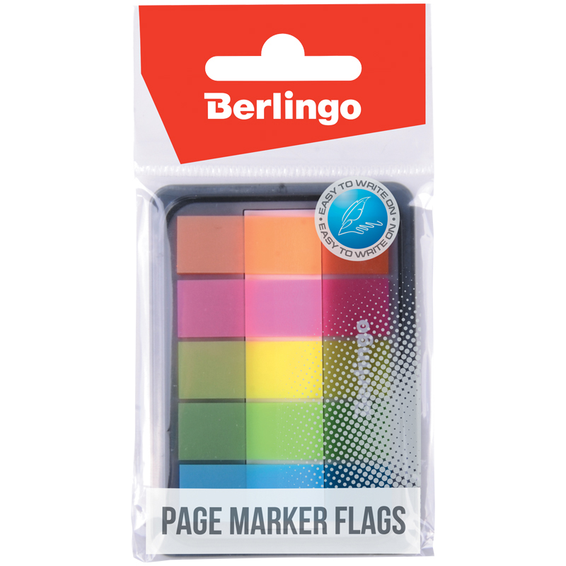 Флажки-закладки Berlingo, 45*12мм, 20л*5 неоновых цветов, в диспенсере Флажки-закладки Berlingo, 45*12мм, 20л*5 неоновых цветов, в диспенсере