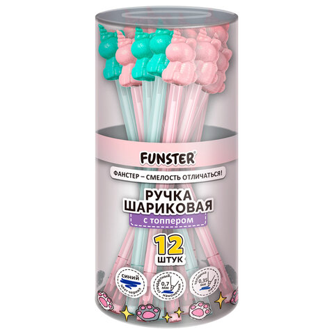 Ручка с топпером с блёстками шариковая масляная FUNSTER (ФАНСТЕР) "SHINY Ручка с топпером с блёстками шариковая масляная FUNSTER (ФАНСТЕР) "SHINY