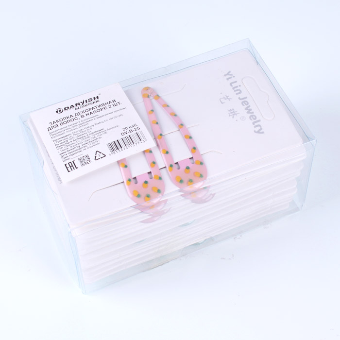 Заколка декоративная "Клик-клак" для волос в наборе 2шт в ассортименте Заколка декоративная "Клик-клак" для волос в наборе 2шт в ассортименте