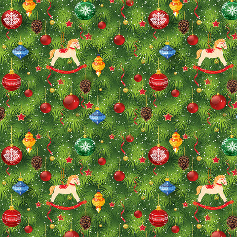 Бумага упаковочная новогодняя НАБОР 3 шт., "X-mas toys", 70х100 см, 3