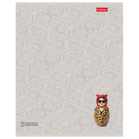Тетрадь А5, 48 л., HATBER, скоба, линия, Soft-touch ламинация, 3D-лак,