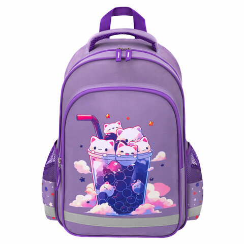 Рюкзак ПИФАГОР SCHOOL, 1 отделение, 3 кармана, "Bubble tea", 38x28х14