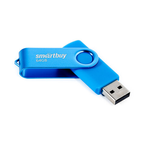 Флеш-диск 64 GB SMARTBUY Twist USB 2.0, синий, SB064GB2TWB Флеш-диск 64 GB SMARTBUY Twist USB 2.0, синий, SB064GB2TWB
