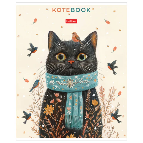 Тетрадь обложка пластик, А5, 48 л., скоба, линия, HATBER, "Котэ" (микс Тетрадь обложка пластик, А5, 48 л., скоба, линия, HATBER, "Котэ" (микс