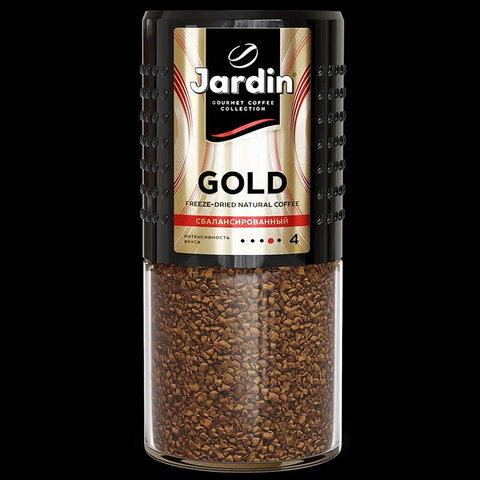 Кофе растворимый JARDIN "Gold", сублимированный, 190 г, стеклянная