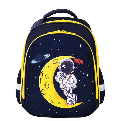 Ранец BRAUBERG KIDS STANDARD, 2 отделения, "Spaceman", СВЕТЯЩИЙСЯ,