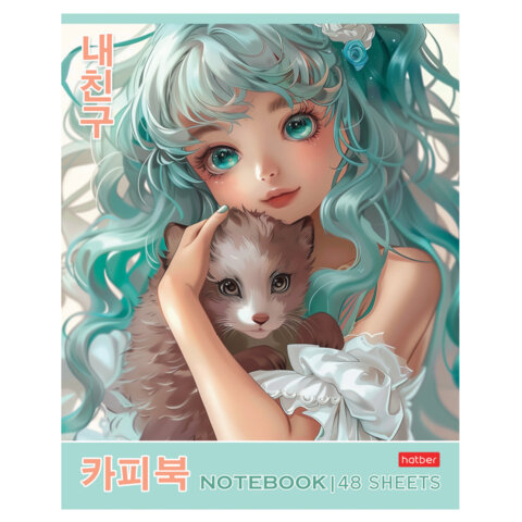 Тетрадь А5 48 л., HATBER скоба, клетка, Soft-touch ламинация, "Милый Тетрадь А5 48 л., HATBER скоба, клетка, Soft-touch ламинация, "Милый