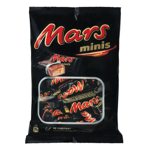 Батончики шоколадные мини MARS "Minis" с нугой и карамелью в молочном Батончики шоколадные мини MARS "Minis" с нугой и карамелью в молочном